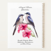 August Birth Monat Blume Gladiolus mit Vögeln Planer (Rückseite)