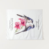 August Birth Monat Blume Gladiolus mit Vögeln Wandteppich (Vorderseite (Horizontal))