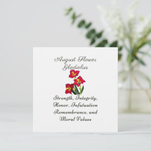August Birth Month Blume Gladiolus Birth Gift
