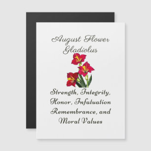 August Birth Month Blume Gladiolus Birth Gift Magnetkarte