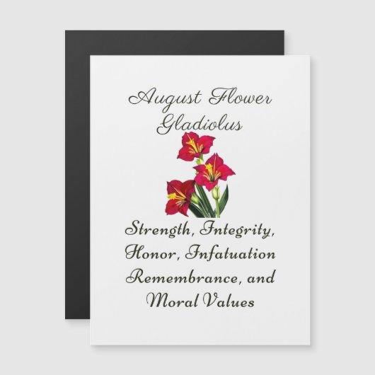August Birth Month Blume Gladiolus Birth Gift Magnetkarte (Vorne/Hinten)