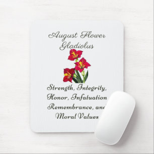 August Birth Month Blume Gladiolus Birth Gift Mousepad