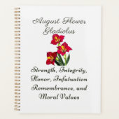 August Birth Month Blume Gladiolus Birth Gift Planer (Vorderseite)