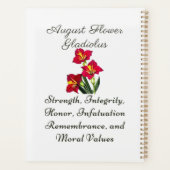 August Birth Month Blume Gladiolus Birth Gift Planer (Rückseite)
