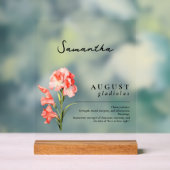 August Birth Month Blume Gladiolus Personalisiert Acrylschild (Neutral)