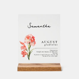 August Birth Month Blume Gladiolus Personalisiert Acrylschild