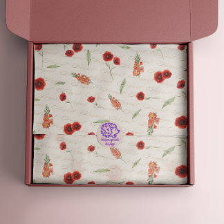 August Birth Month Blume Poppy Gladiolus Seidenpapier