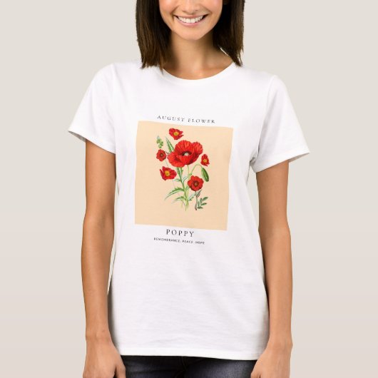 August Birth Month Flower T-Shirt (Vorderseite)
