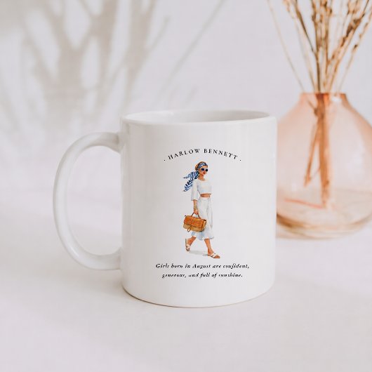 August Birth Month Girl | Monogram  Kaffeetasse