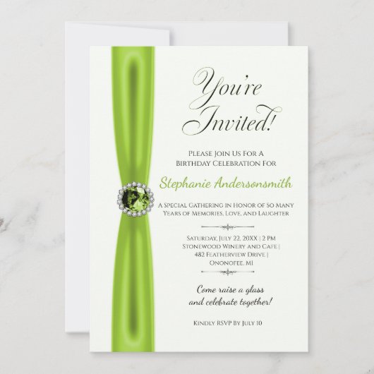 August Birthday Celebration - Peridot Einladung (Vorderseite)