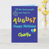 August Birthday Folded Greeting Card Karte (Gelbe Blume)