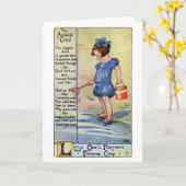 August Birthday Girl am Strand Karte (Gelbe Blume)