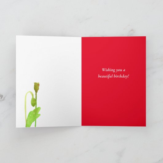 August Birthday Gladiolus Red Poppy Birth Blume Karte (Innenseite)