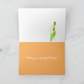 August Birthday Orange Gladiolus Red Poppy Blume Karte (Innenseite)