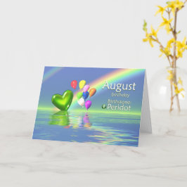 August Birthday Peridot Heart Karte