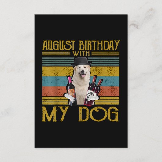 August Birthday With My Great Pyrenees Dog 2020 Begleitkarte (Vorderseite)