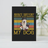 August Birthday With My Great Pyrenees Dog 2020 Begleitkarte (Stehend Vorderseite)