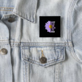 August Birthday Womens Gift Funny Daisy Aster Gesc Button (Beispiel)