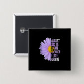 August Birthday Womens Gift Funny Daisy Aster Gesc Button (Vorne & Hinten)