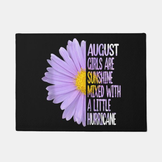 August Birthday Womens Gift Funny Daisy Aster Gesc Fußmatte (Vorderseite)
