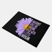 August Birthday Womens Gift Funny Daisy Aster Gesc Fußmatte (Schrägansicht)