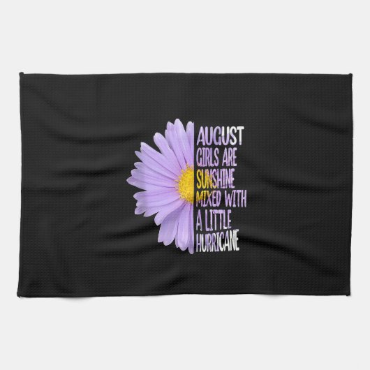 August Birthday Womens Gift Funny Daisy Aster Gesc Geschirrtuch (Horizontal)