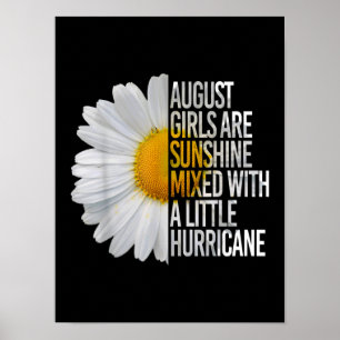 August Birthday Womens Gift Funny Daisy Zitat Gesc Poster