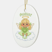 August Birthstone Angel Blonde Keramik Ornament (Links)