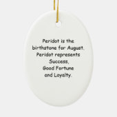 August Birthstone Angel Blonde Keramik Ornament (Hinten)