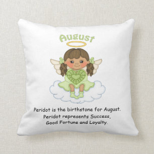 August Birthstone Angel Brünett Kissen