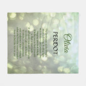 August Birthstone Peridot Design Fleecedecke (Vorderseite (Horizontal))