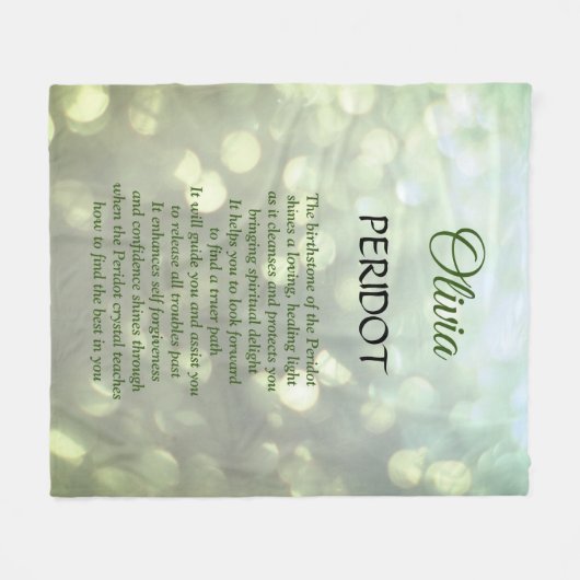 August Birthstone Peridot Design Fleecedecke (Vorderseite (Horizontal))