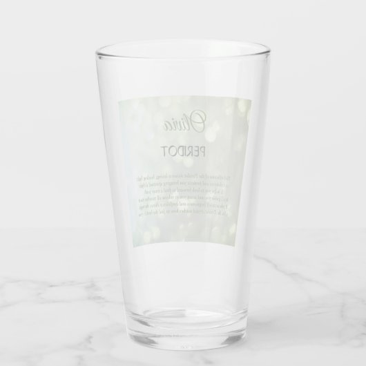 August Birthstone Peridot Design Glas (Rückseite)