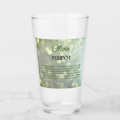 August Birthstone Peridot Design Glas (Vorderseite)