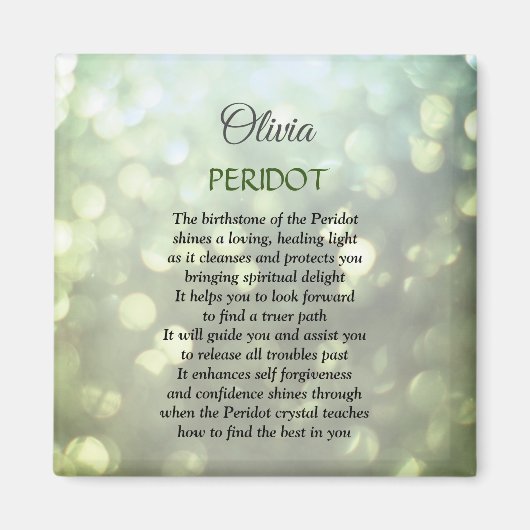 August Birthstone Peridot Design Magnet (Vorne)