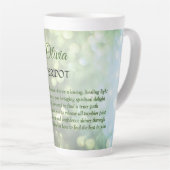 August Birthstone Peridot Design Milchtasse (Rechte Ecke)