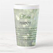 August Birthstone Peridot Design Milchtasse (Vorderseite)