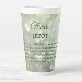 August Birthstone Peridot Design Milchtasse