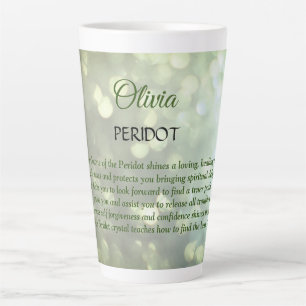 August Birthstone Peridot Design Milchtasse