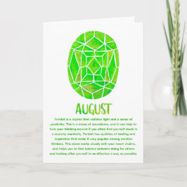 August Birthstone Peridot Geburtstagsfarbe Karte