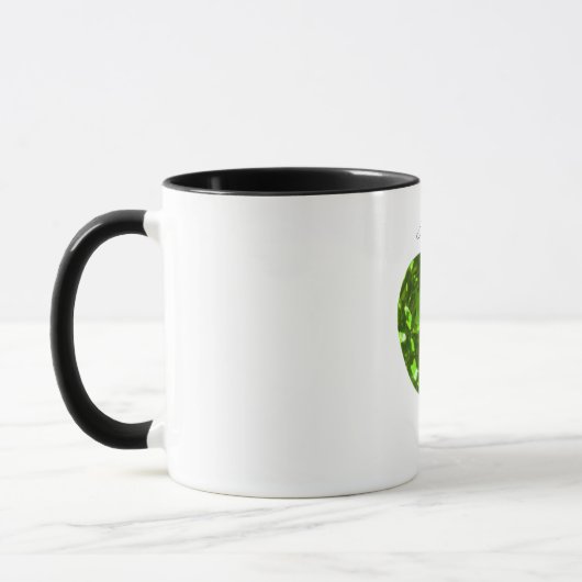 August Birthstone Peridot Gemstone Art Tasse (Links)