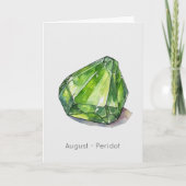 August Birthstone Peridot Happy Birthday Card Karte (Vorderseite)