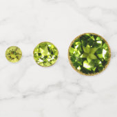 August Birthstone Peridot Konfetti (Rückseiten)