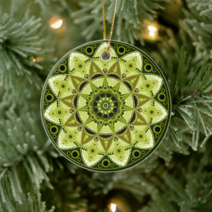 August Birthstone Peridot Mandala Ornament