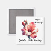 August Birthstone Peridot und Gladiolus Magnet (Vorderseite/Rückseite)