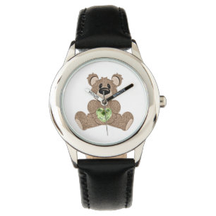 August Birthstone Teddy Bear Watch Armbanduhr