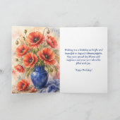 August-Blüten & Geburtstagswünsche Mohn Geburtstag Karte (Innenseite)