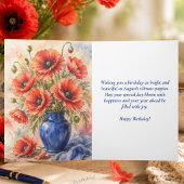 August-Blüten & Geburtstagswünsche Mohn Geburtstag Karte