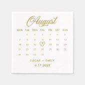 August Calendar Goldhochzeit Serviette (Vorderseite)