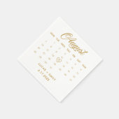 August Calendar Goldhochzeit Serviette (Ecke)